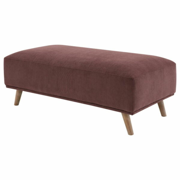 Elizabeth - Corduroy Upholstered Ottoman - Wine Red - Image 2