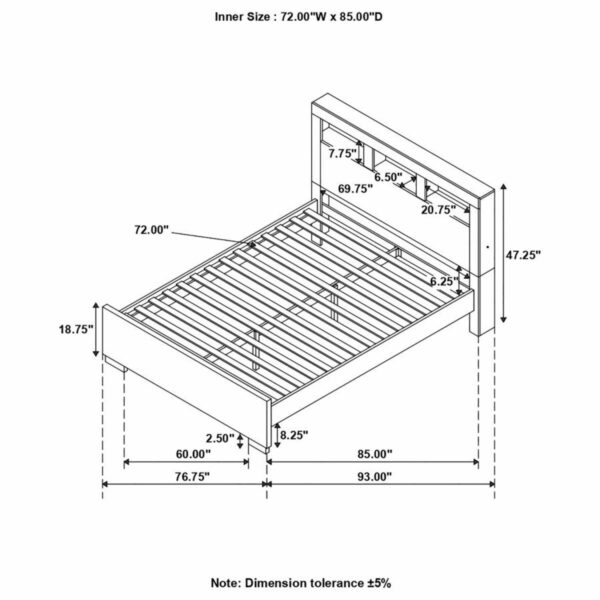 Jessica - LED Storage Bookcase Bed - Image 2