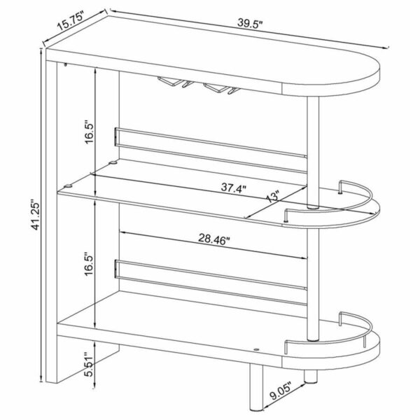 Adolfo - Rectangular 2-Tier Home Bar Table - Image 18