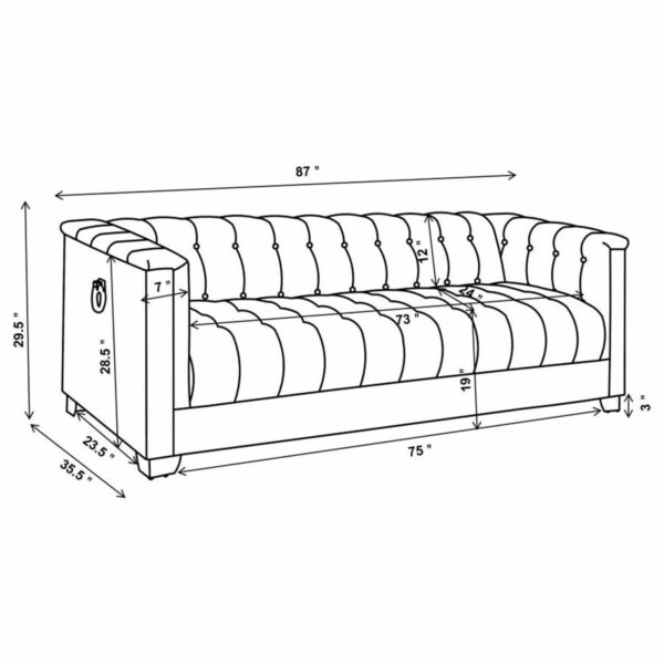 Chaviano - Upholstered Track Arm Sofa Set - Image 32