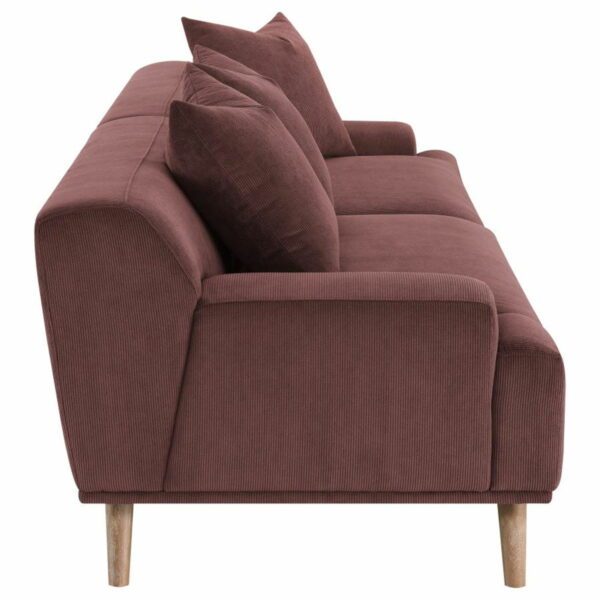 Elizabeth - Corduroy Upholstered Extra Long Sofa - Wine Red - Image 5