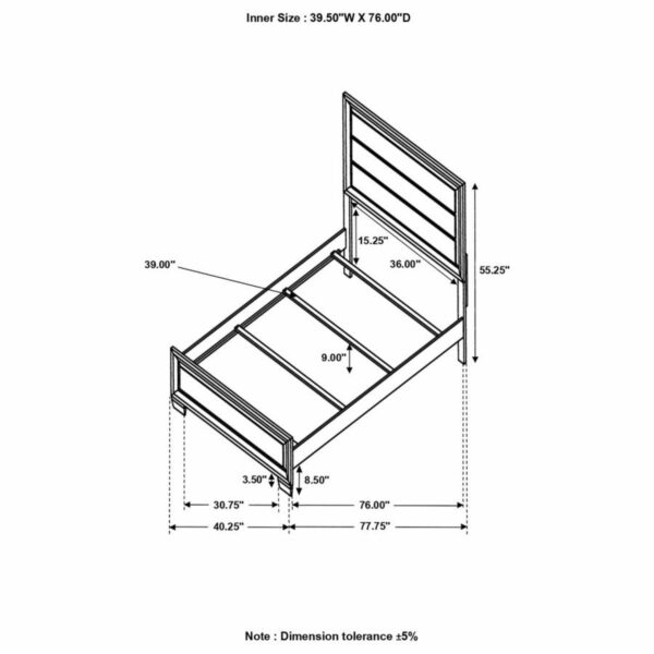 Brandon - Wood Panel Bed - Image 2