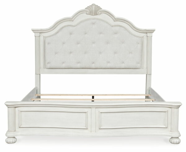 Montelaine - Antique White - King Upholstered Panel Bed - Image 3