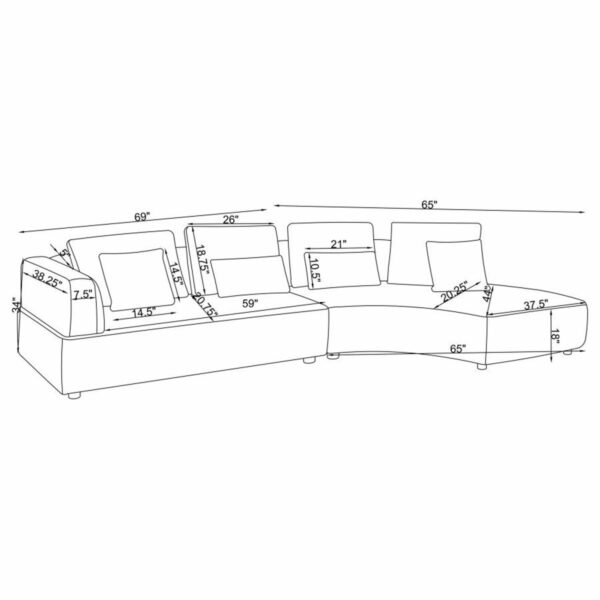 Toscano - Upholstered Sectional Sofa - Gray - Image 5