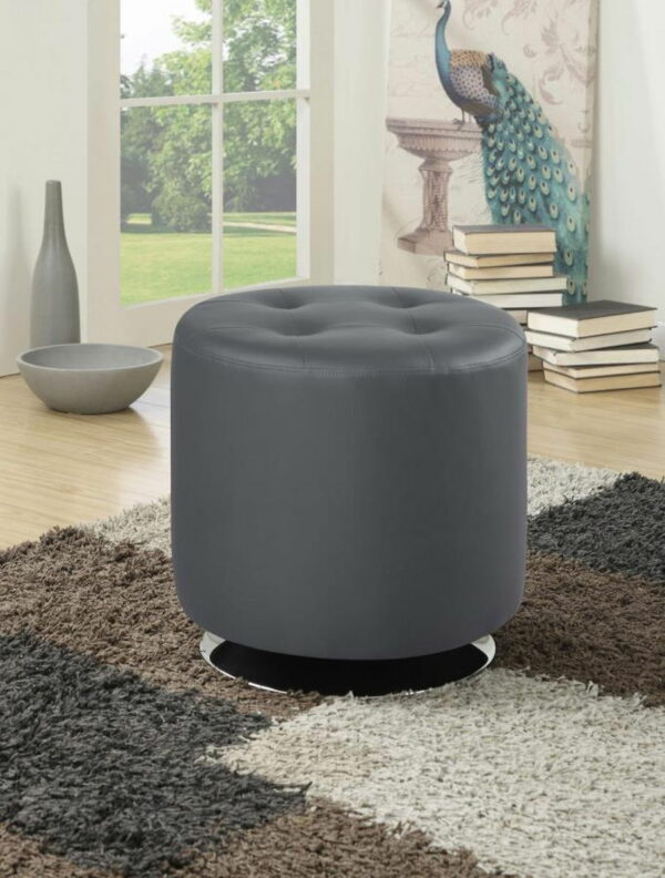 Bowman - Round Upholstered Tufted Swivel Ottoman - Image 5