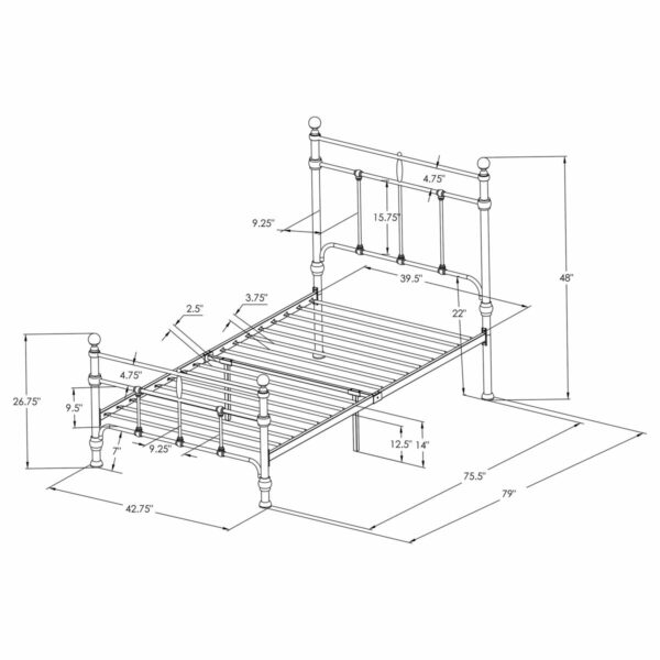 Novak - Metal Open Frame Bed - Image 32