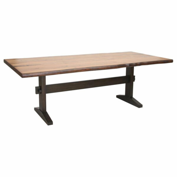 Bexley - 5 Piece Rectangular Live Edge Dining Table Set - Honey - Image 2