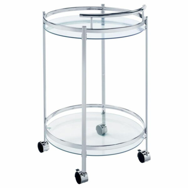 Chrissy - Round Glass Shelf Metal Bar Cart - Image 6