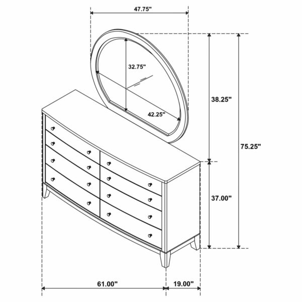 Granada - 8-Drawer Dresser And Mirror - Natural Pine - Image 14