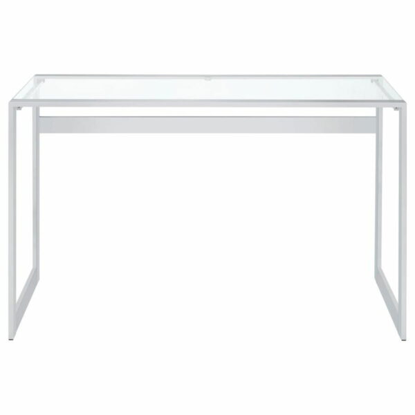 Hartford - Glass Top Writing Desk - Chrome - Image 3