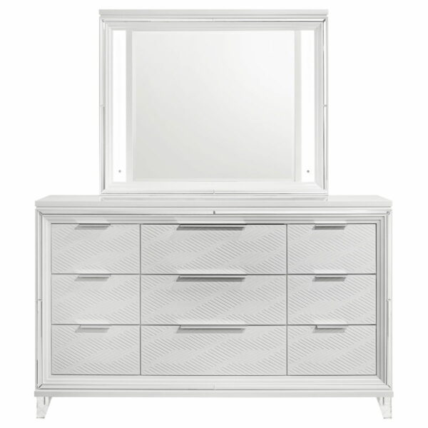 Marmore - 9-Drawer Dresser And LED Mirror - White - Image 16