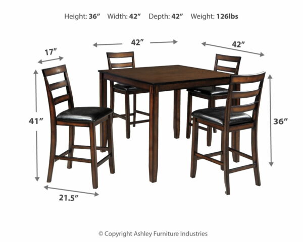 Coviar - Brown - Drm Counter Table Set (Set of 5) - Image 5