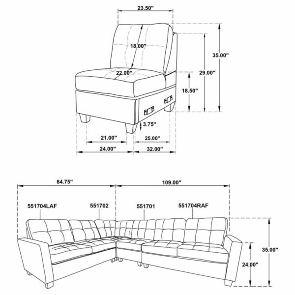 Georgina - Upholstered Modular Sectional Sofa - Image 10