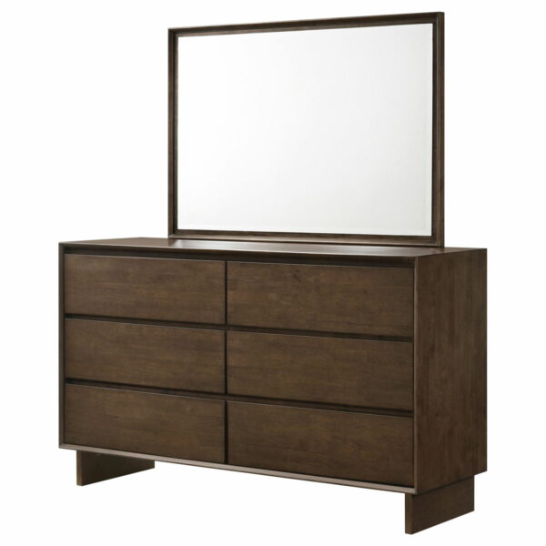 Glenwood - 6-Drawer Dresser And Mirror - Warm Brown - Image 4