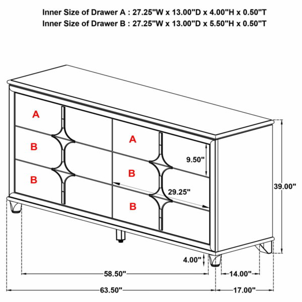 Olivia - 6-Drawer Dresser Cabinet - Pearl White - Image 4
