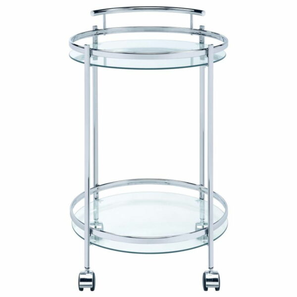 Chrissy - Round Glass Shelf Metal Bar Cart - Image 5