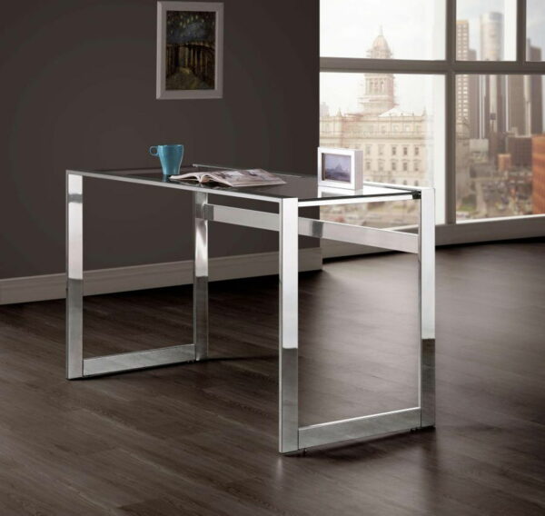 Hartford - Glass Top Writing Desk - Chrome - Image 11