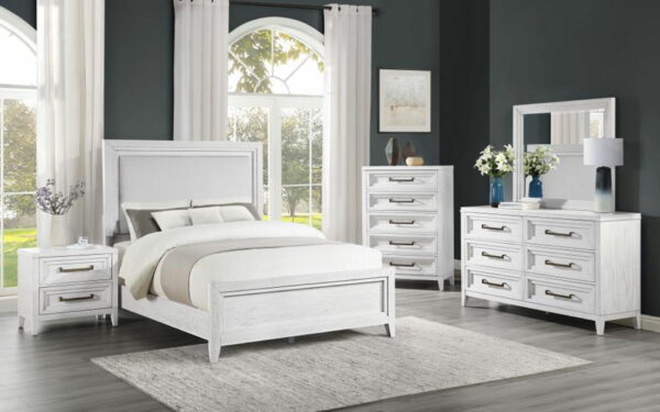 Marielle - 6-Drawer Dresser With Mirror - Distressed White - Image 4