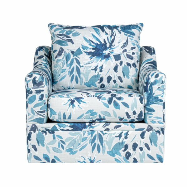 Sylvie - Swivel Chair - Blue / White - Image 4