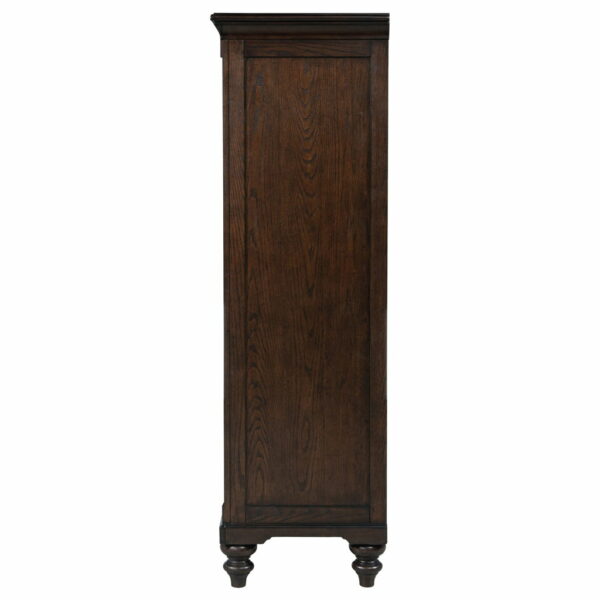 Andover - 6-Drawer Tempered Glass Door Chest - Dark Oak - Image 7