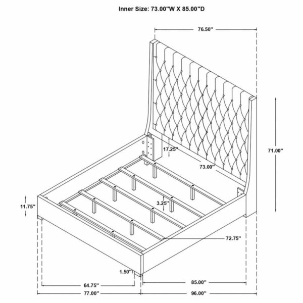 Camille - Upholstered Panel Bed - Image 3