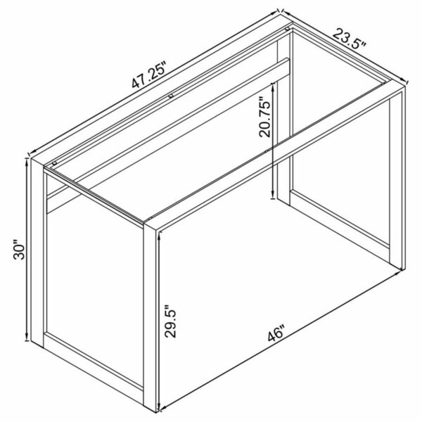 Hartford - Glass Top Writing Desk - Chrome - Image 6