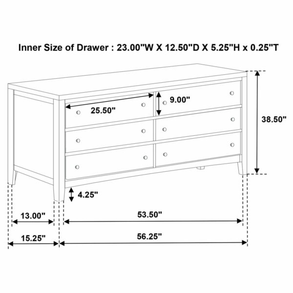 Wilkes - 6-Drawer Dresser Cabinet - Dark Cocoa - Image 2