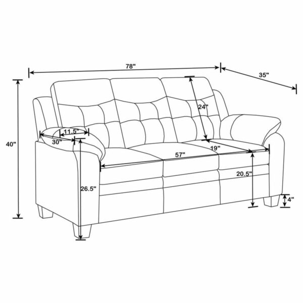 Finley - Upholstered Padded Arm Tufted Sofa Set - Image 19