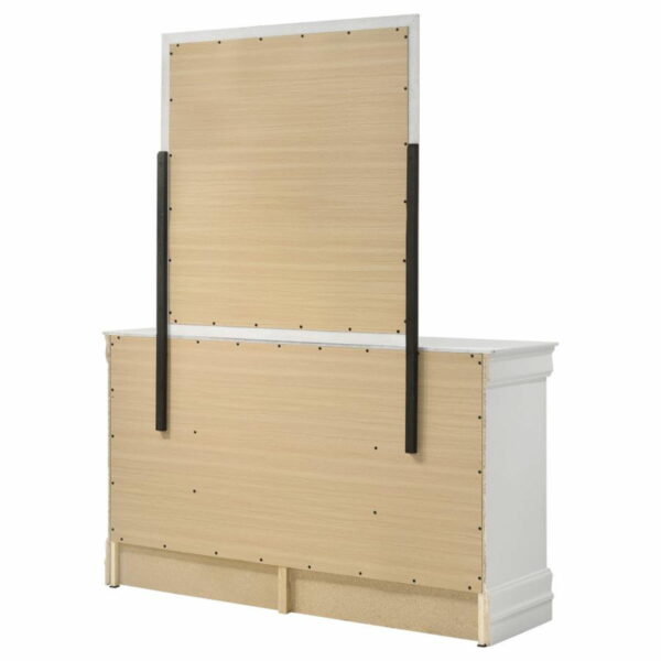 Louis Philippe - 6-Drawer Dresser And Mirror - White - Image 8