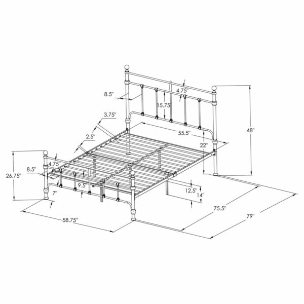 Novak - Metal Open Frame Bed - Image 8