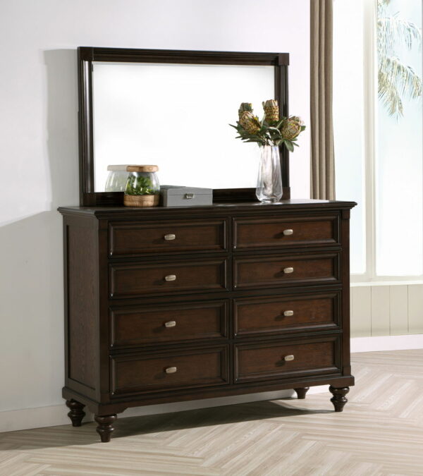 Andover - 8-Drawer Dresser And Mirror - Dark Oak - Image 8