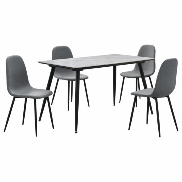 Dennison - 5 Piece Rectangular Dining Table Set - Gray - Image 6