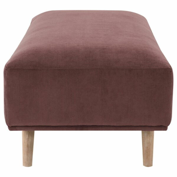 Elizabeth - Corduroy Upholstered Ottoman - Wine Red - Image 5