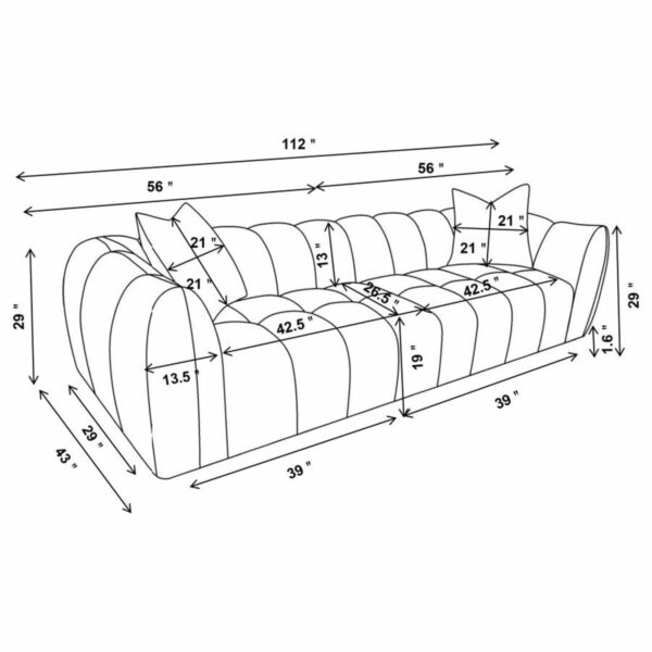 Winchester - Boucle Upholstered Extra Long Sofa - Sand Pebble - Image 11