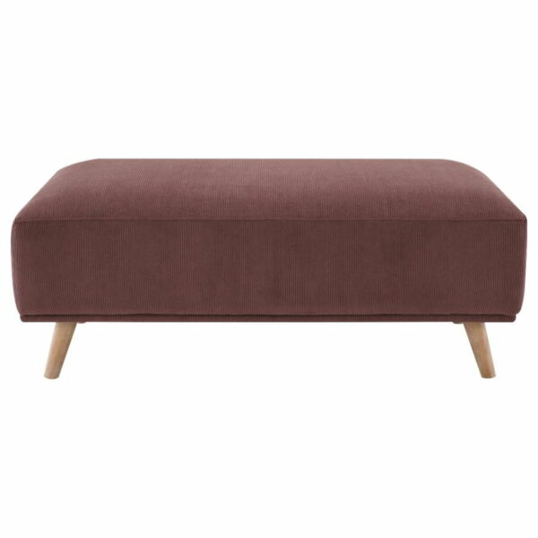 Elizabeth - Corduroy Upholstered Ottoman - Wine Red - Image 4