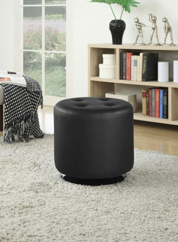 Bowman - Round Upholstered Tufted Swivel Ottoman - Image 7