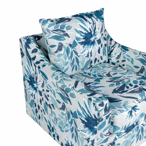 Sylvie - Swivel Chair - Blue / White - Image 3