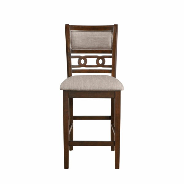 Gia - 3 Piece Dining Set (Counter Drop Leaf Table & 2 Chairs) - Cherry - Fabric - Image 5