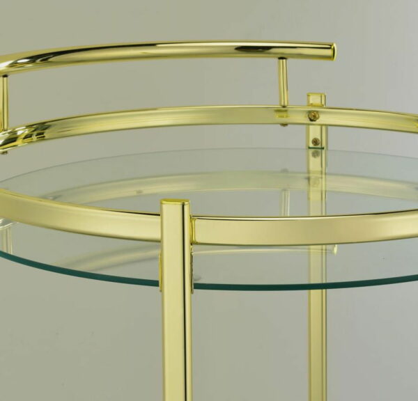 Chrissy - Round Glass Shelf Metal Bar Cart - Image 4