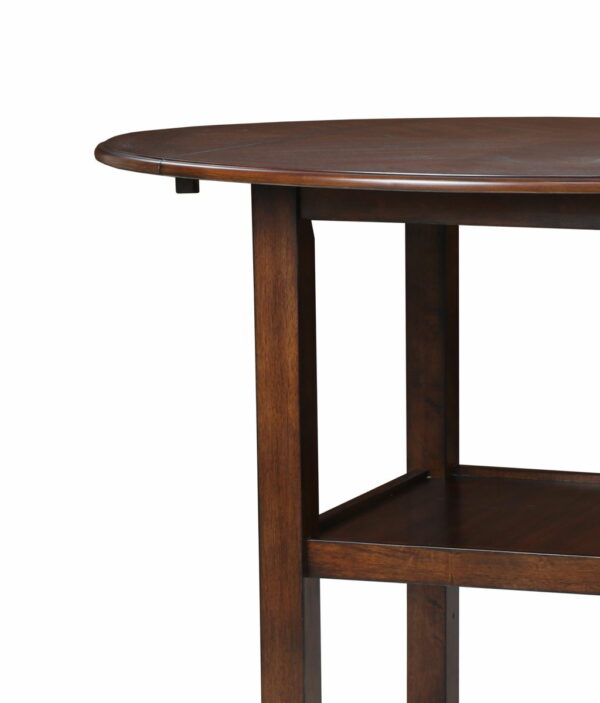 Gia - 3 Piece Dining Set (Counter Drop Leaf Table & 2 Chairs) - Cherry - Fabric - Image 4