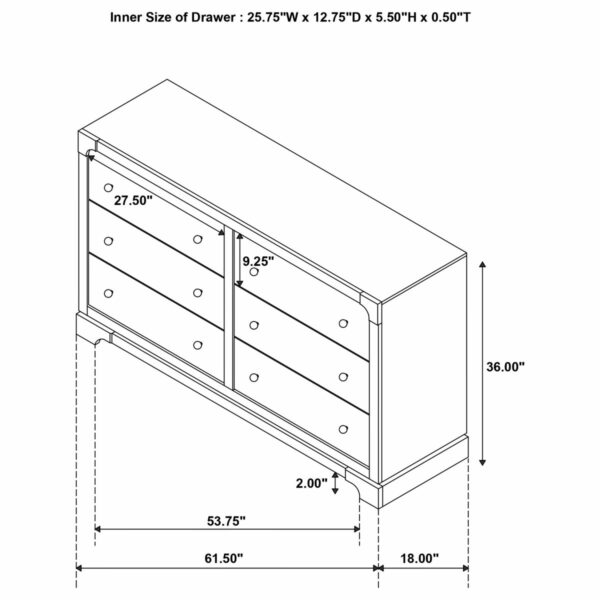 Gran Park - 6-Drawer Dresser Cabinet - Dark Cocoa - Image 11