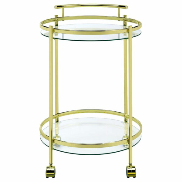 Chrissy - Round Glass Shelf Metal Bar Cart - Image 14