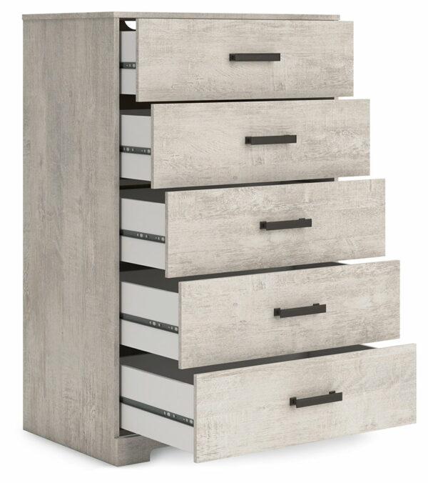 Shawburn - Whitewash - Five Drawer Chest - Image 3