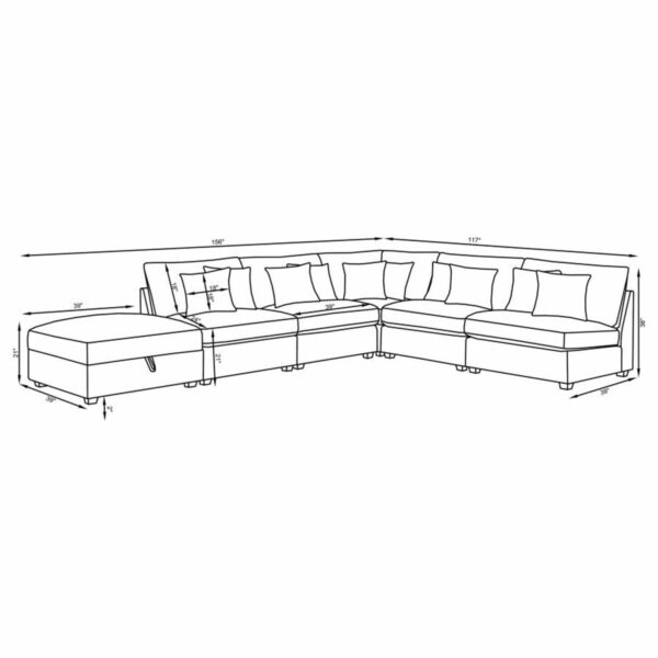 Cambria - 4 Piece Upholstered Modular Sectional Sofa - Gray - Image 13