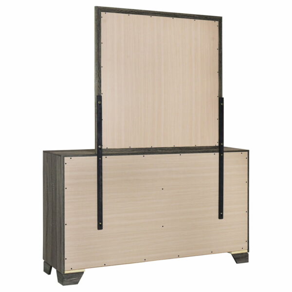Wright - 6-Drawer Dresser And Mirror - Brown Oak - Image 8