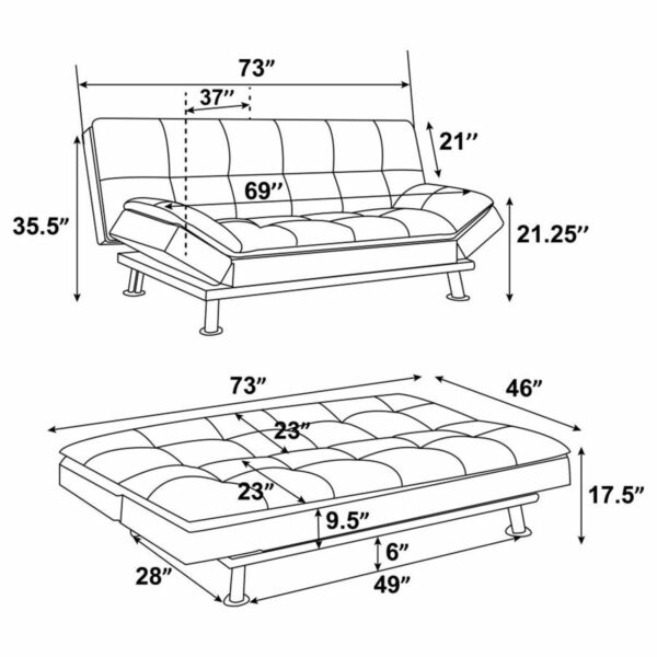 Dilleston - Upholstered Tufted Convertible Sofa Bed - Image 6