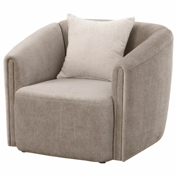Townsend - Chenille Upholstered Rolled Arm Chair - Latte - Image 9