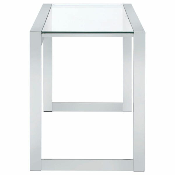 Hartford - Glass Top Writing Desk - Chrome - Image 5