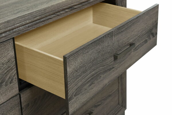 Wright - 6-Drawer Dresser And Mirror - Brown Oak - Image 5