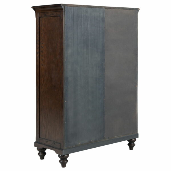 Andover - 6-Drawer Tempered Glass Door Chest - Dark Oak - Image 6
